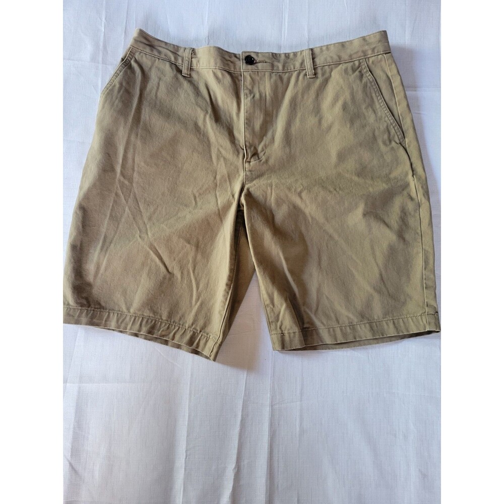 Dockers Men's W38 Tan Khaki Shorts 100% Cotton Zipper Belt Loops Size 36 Waist